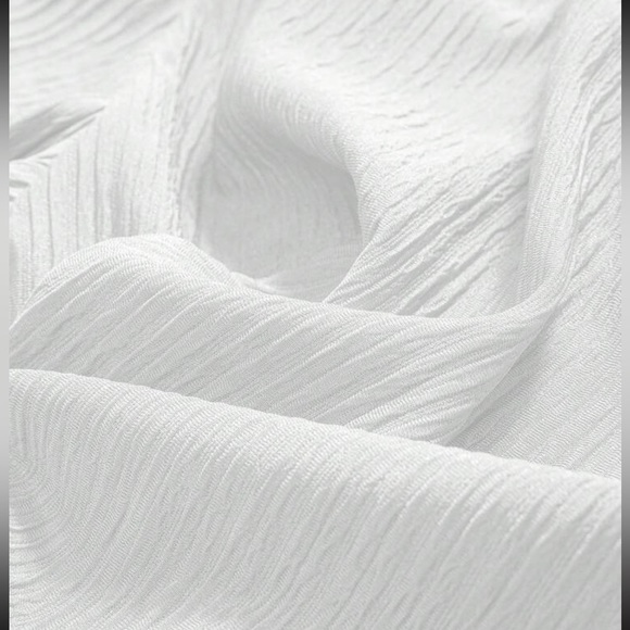 White oversized Ribbed textured tee shirt - Picture 4 of 5